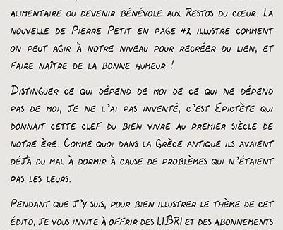 N19 l&rsquo;édito : Distinguer ce qui dépend de moi