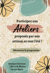 Une multitude d&rsquo;activités proposé à la boutique l&rsquo;Art et la matière