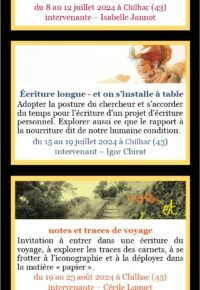 Stage d&rsquo;écriture été 2024