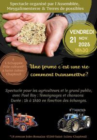 Spectacle : Une ferme c&rsquo;est une vie, comment transmettre ?