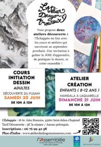 Initiation dessin adulte et atelier créatif enfant
