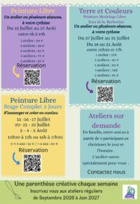 Stage 3 Jours Peinture Libre